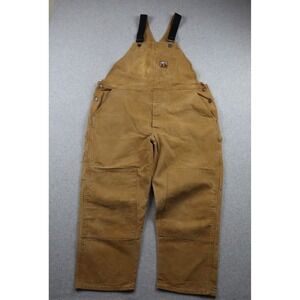 Steiner Bib Overalls Mens 2XL XXL Thermal-Tuff Double Knee Work Canvas Brown